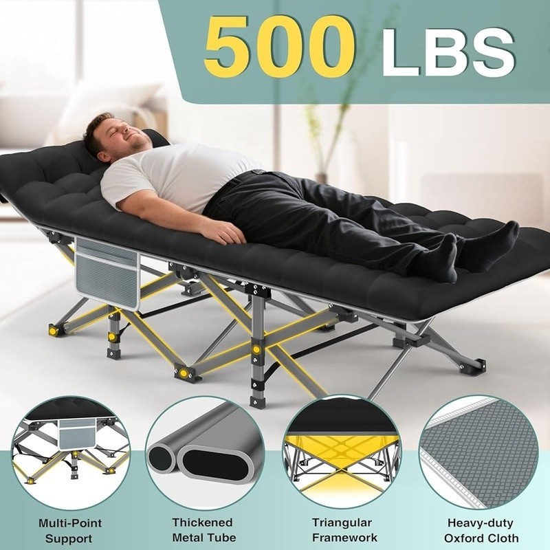 Folding Camping Cot Portable Bed Waterproof Easy Setup 500lbs Capacity New