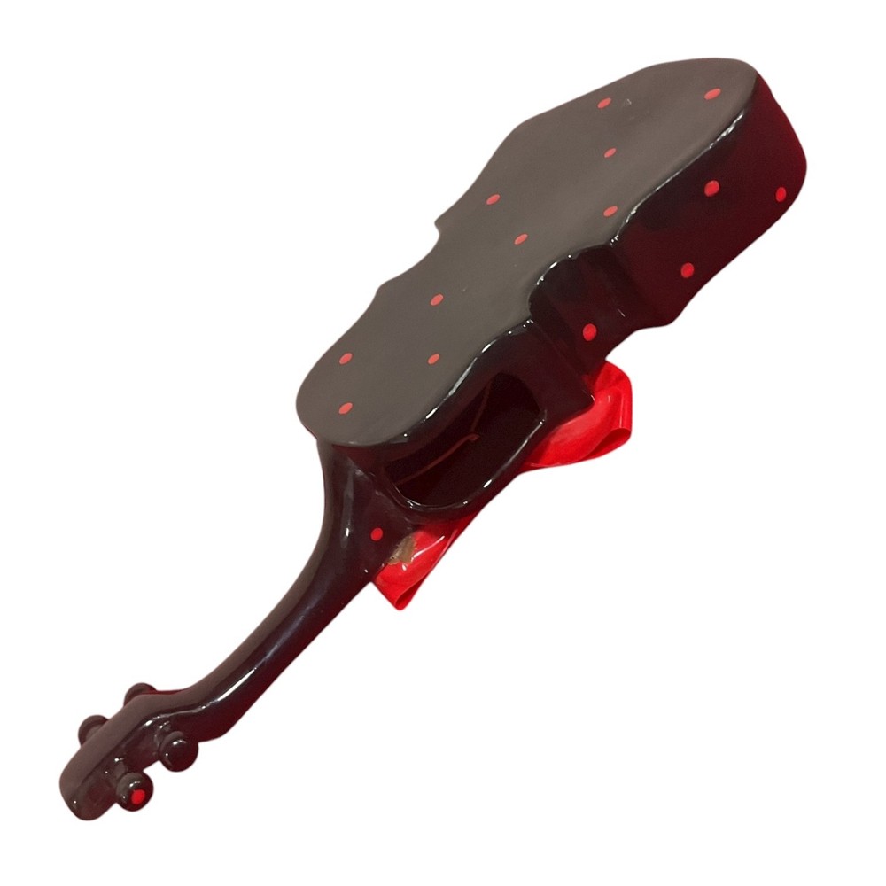 Enesco Black Polka Dot Ceramic Violin Planter 11-1/2"