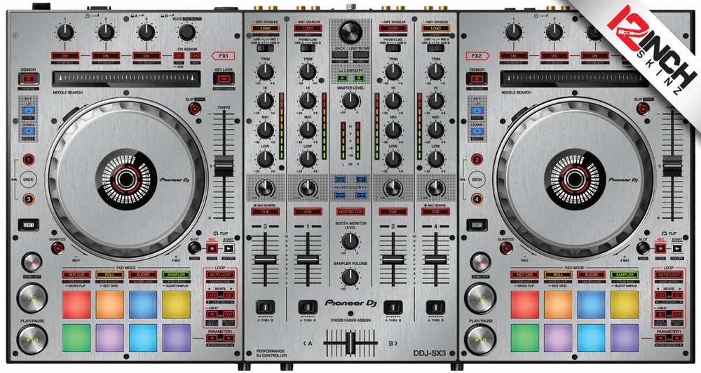 Pioneer DDJ-SX3 Skin - brushed silver