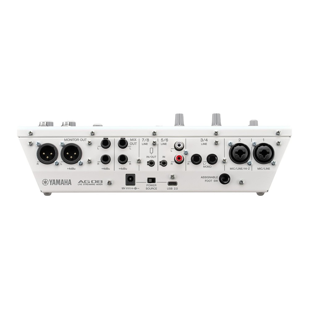 Yamaha AG08 White 8-Channel Live Streaming Loopback Mixer/USB Interface with...