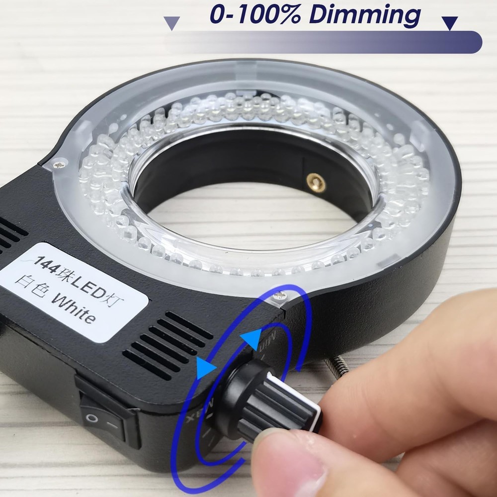 LED Ring Light Illuminator for Microscope, 144 LED Bubbles for Lab Monocular ...