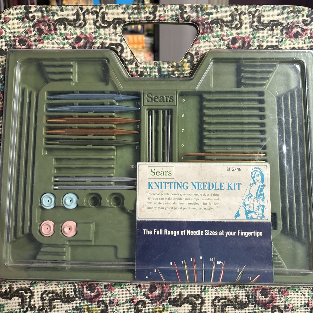 Vtg. Sears Knitting Needle Kit - Some Pieces Missing