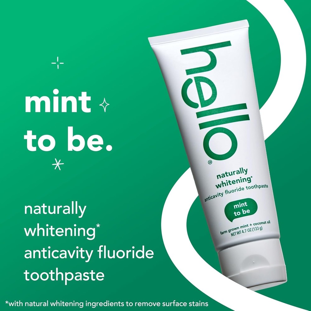 hello Naturally Whitening Fluoride Toothpaste, Natural Whitening Toothpaste with