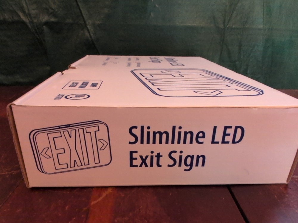 TCP Compact Exit Sign Red LED Emergency Exit Light Double Sided 22743 NOS