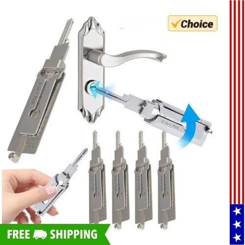 2-in-1 Stainless Steel Key Decoder SS001 PRO Lock Decoder Repair Tools-(1pc)