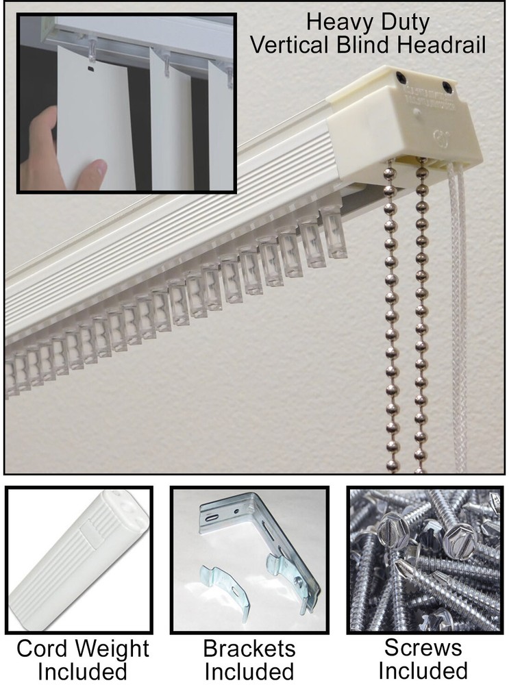 Vertical Blind Headrail Custom Made to Your Size & Stack
