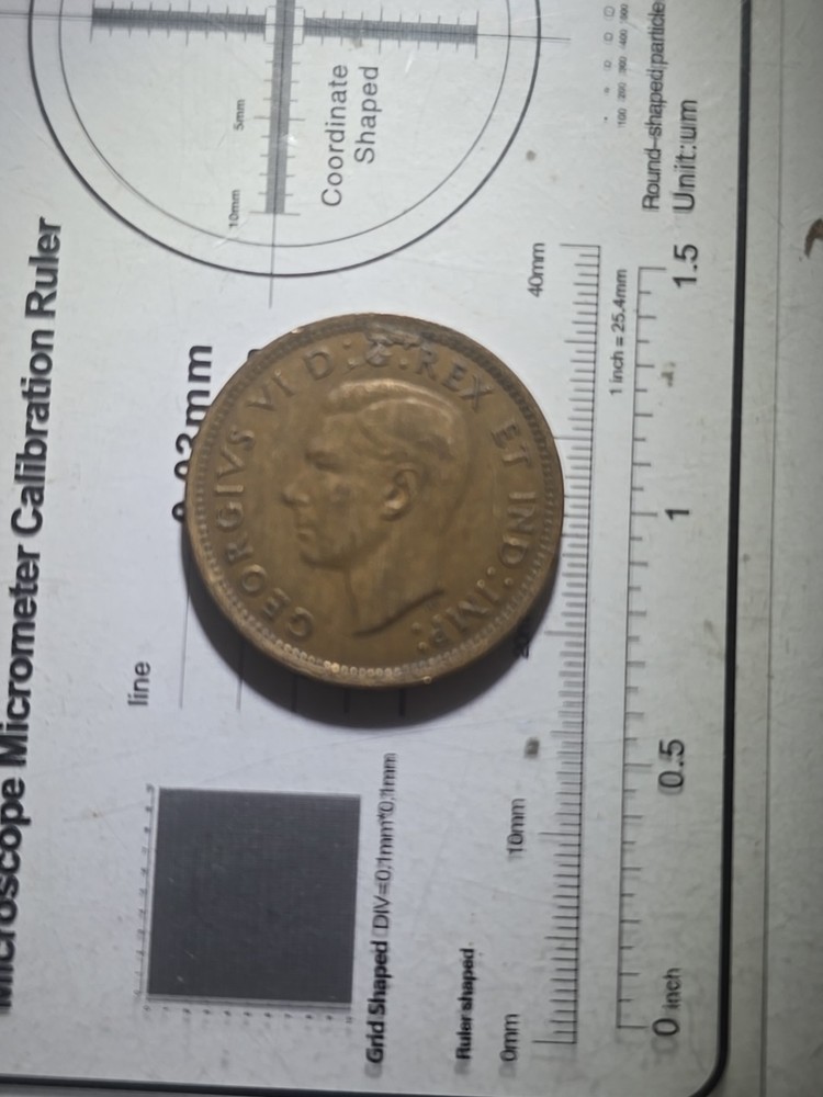 1939 Canada 1 Cent Flawed Planchet Large Chip Stamped Into small Cent.