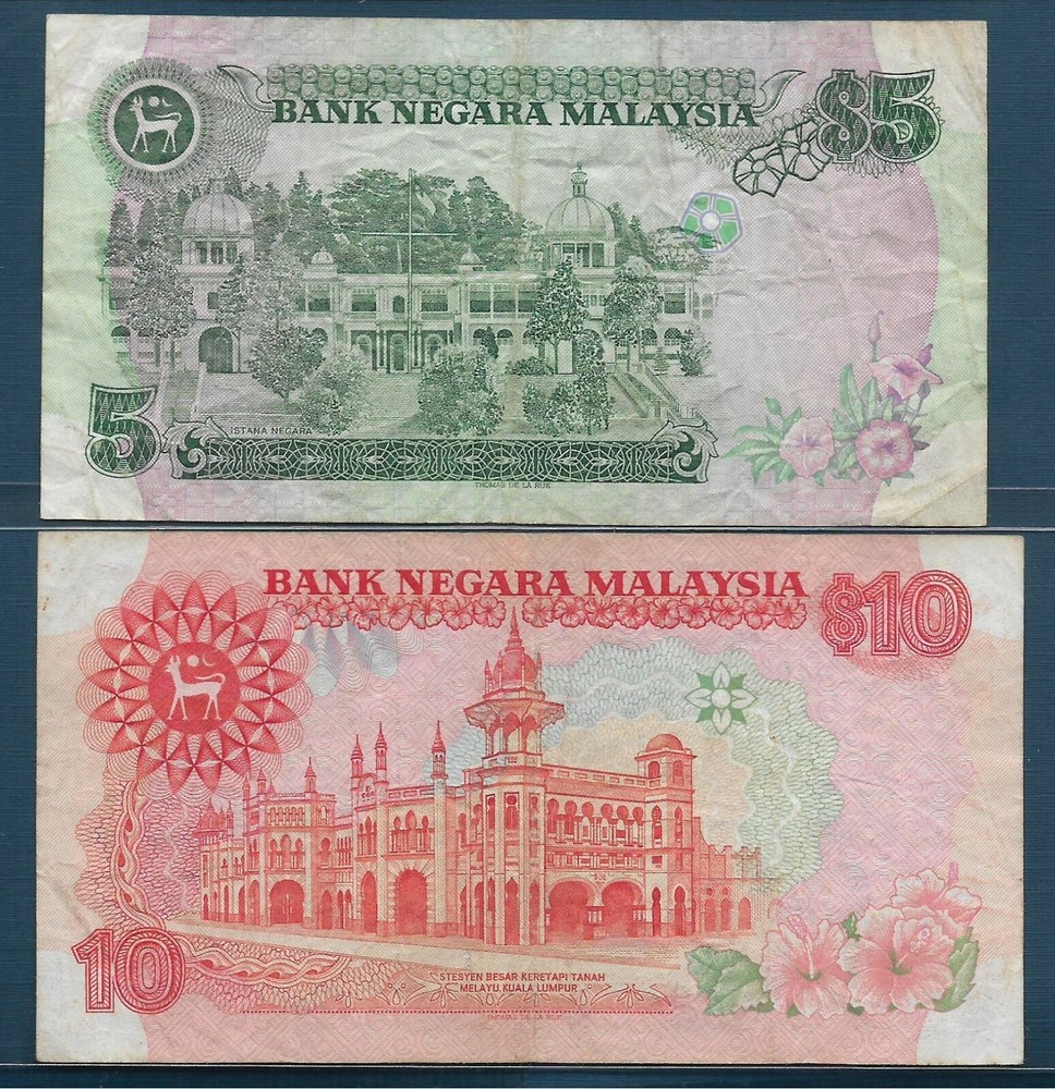Malaysia 5 10 Ringgit Lot, 1983, P 20 21, VF