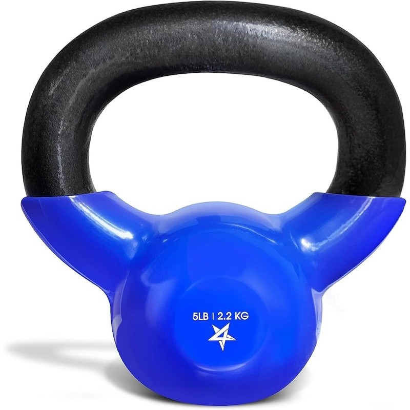 Cast Iron Kettlebell Flat Bottom Durable Handle Weight Training Tool 2.2kg New
