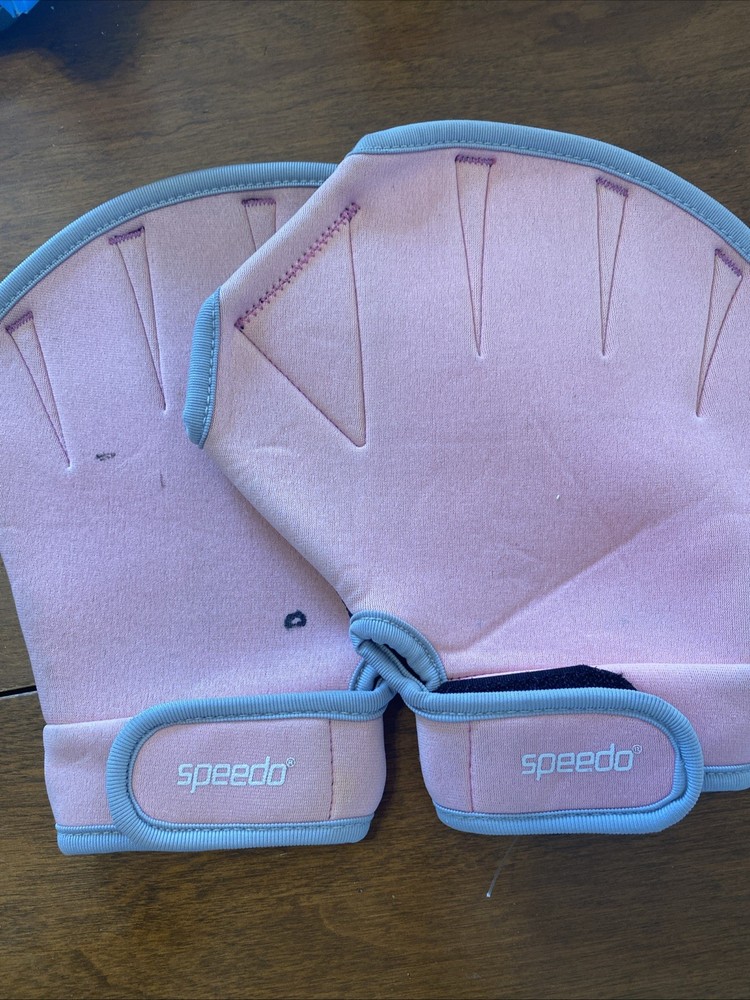 Speedo Large Pink Webbed Aqua Swimming Gloves