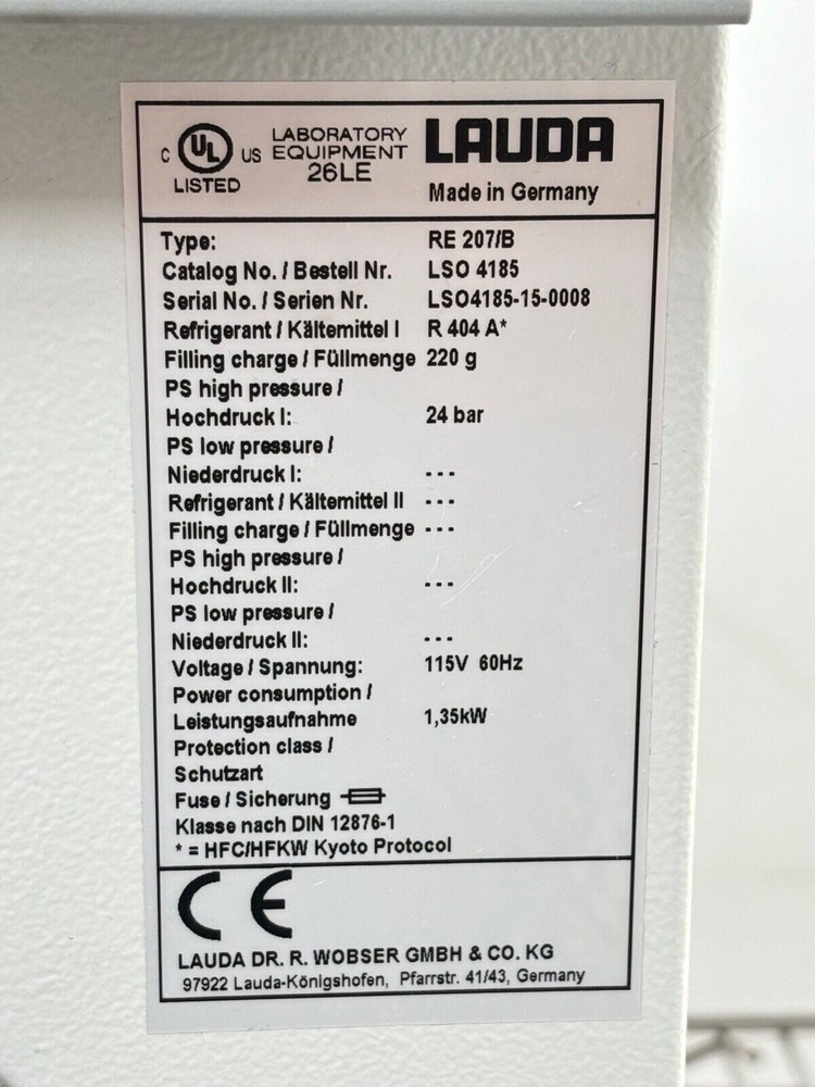LAUDA RE207/E200 Ecoline Staredition Heated & Refrigerated Water Bath Circulator