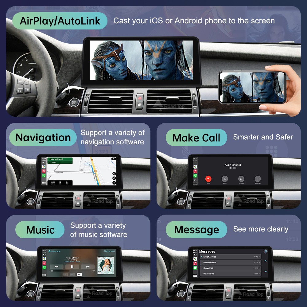 12.3" Wireless Carplay/Android Screen Multimedia For BMW X5 X6 E70 E71 2009-2013