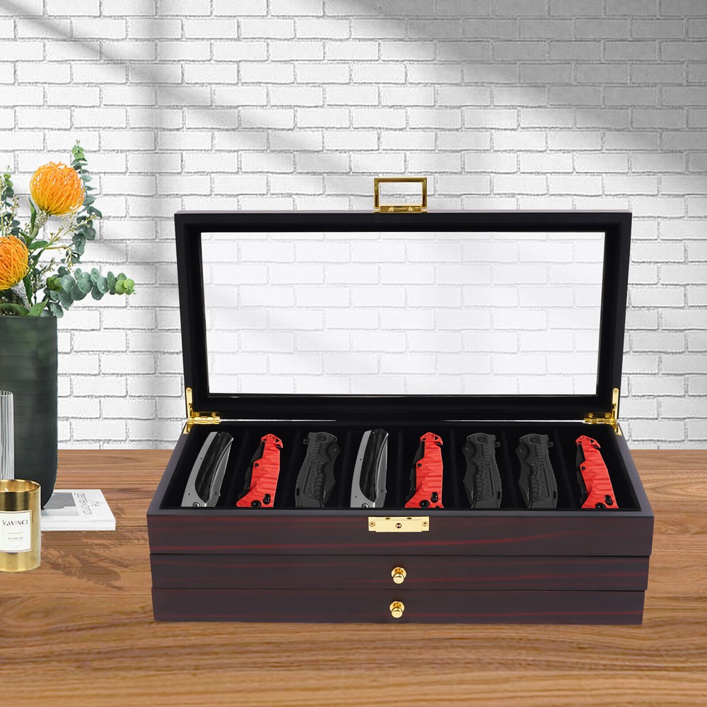 Knife Display Case, Knife Storage Box, 3-Tier Knife Display Case Organizer