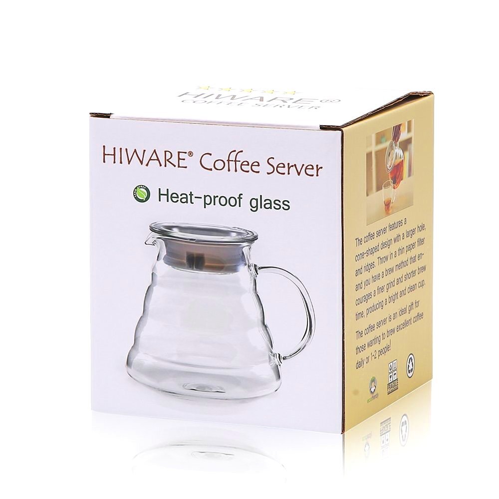 Cafetera de vidrio de 600 ml para servir café, apta para microondas