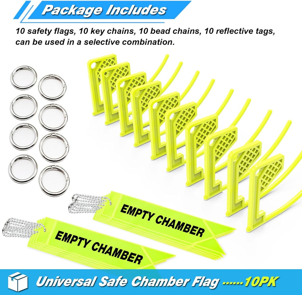 Gun Safe Chamber Flag Comes with Reflective Light Tags,Bright Durable&Universal