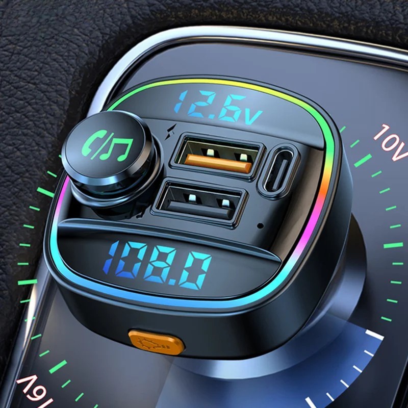 Bluetooth 5.0 Car Wireless FM Transmitter Adapter USB PD Charger AUX Hands