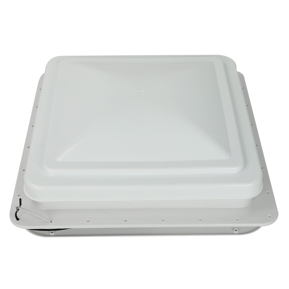 14" RV Trailer Roof Vent Complete 12V Fan w/ Tape White Lid Interior Garnish