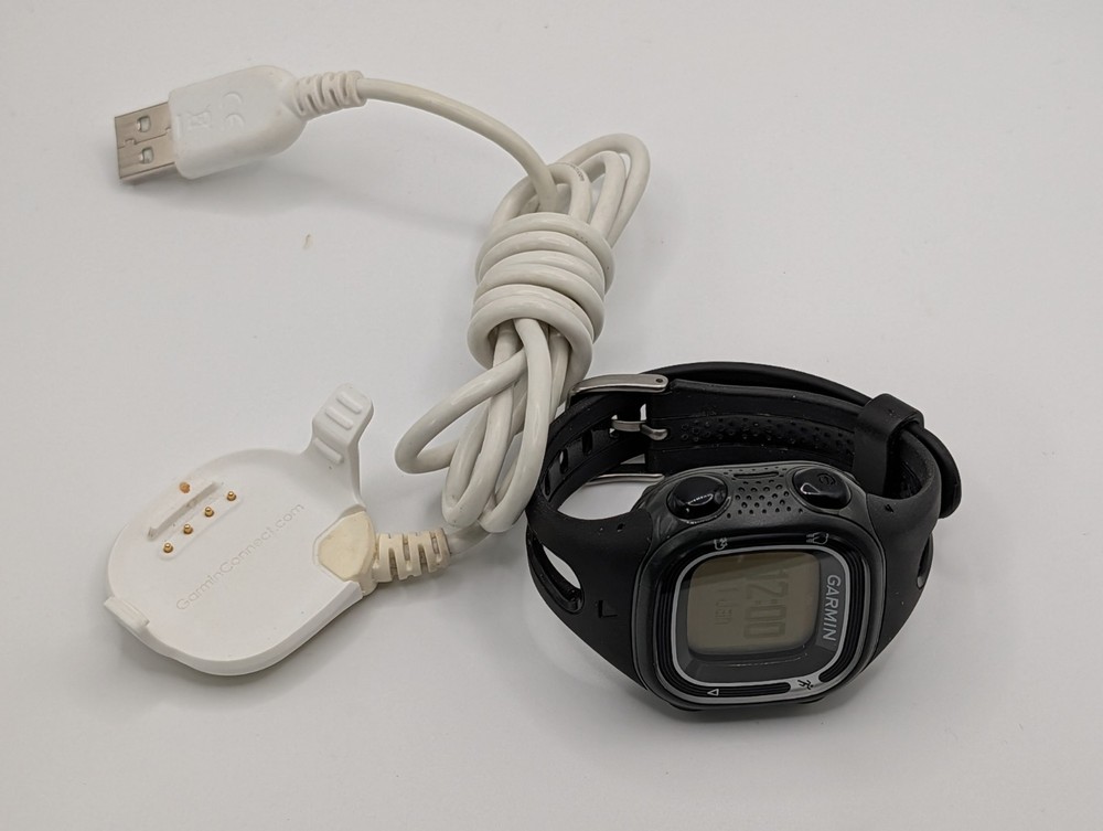 Garmin Forerunner 10 GPS Running watch Black Testing & Working w Charger