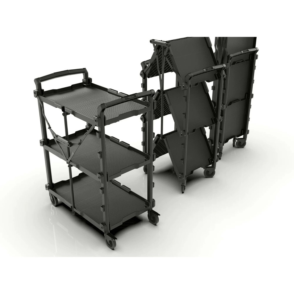 Hyper Tough Hyper Stack New Foldable Collapsible Utility Cart, Black