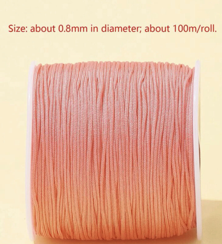Coral Pink Nylon cord 8mm