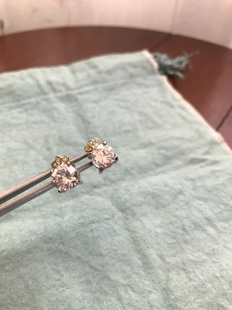 Vintage Crown Cubic Zirconia Square Stud Earrings