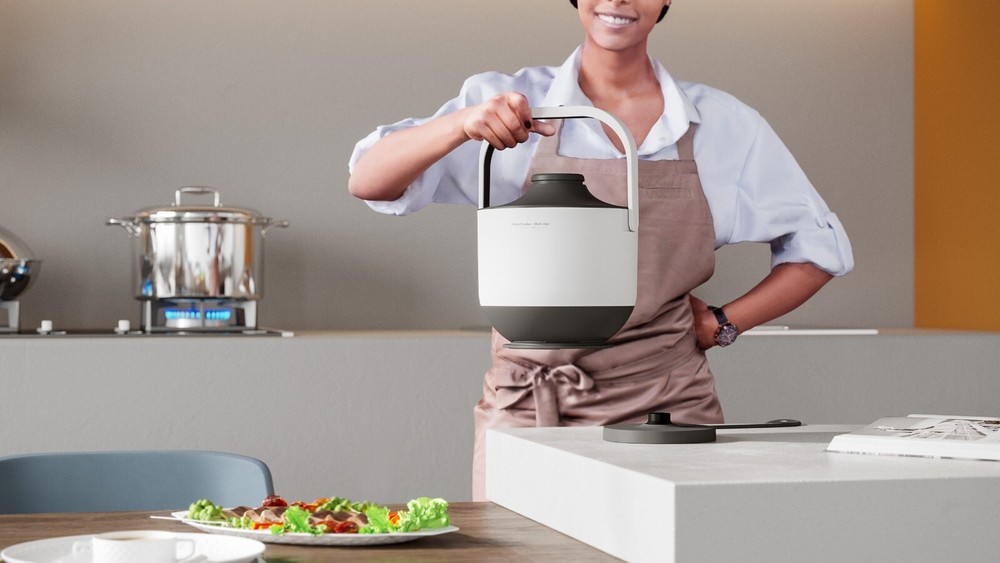 PowerCooker Electric Multi-cooker, Steamer, Modern design, WHITE