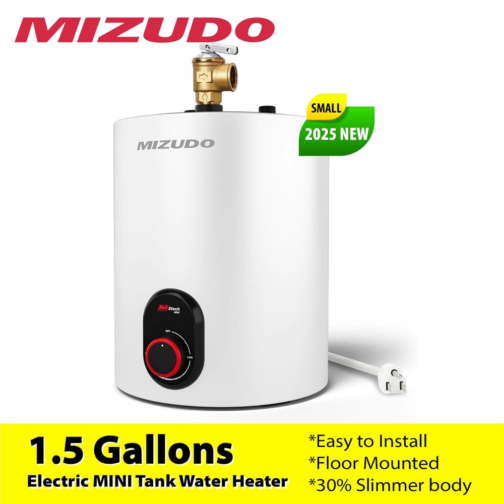 🔥1.5 Gallon Hot Water Heater Electric Mini Tank 120V Compact Storage Tank 1440W