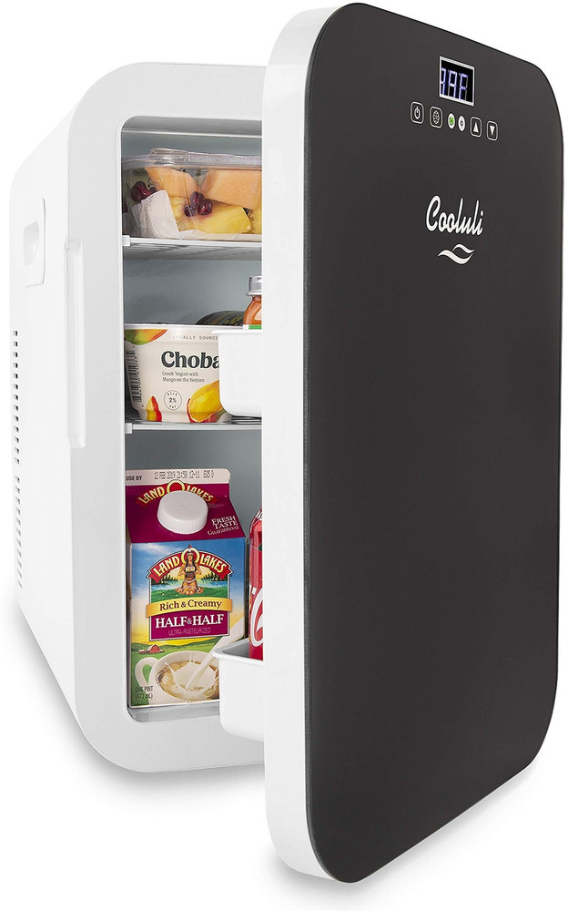 Cooluli 20 Liter Mini Fridge with Temperature Control Black