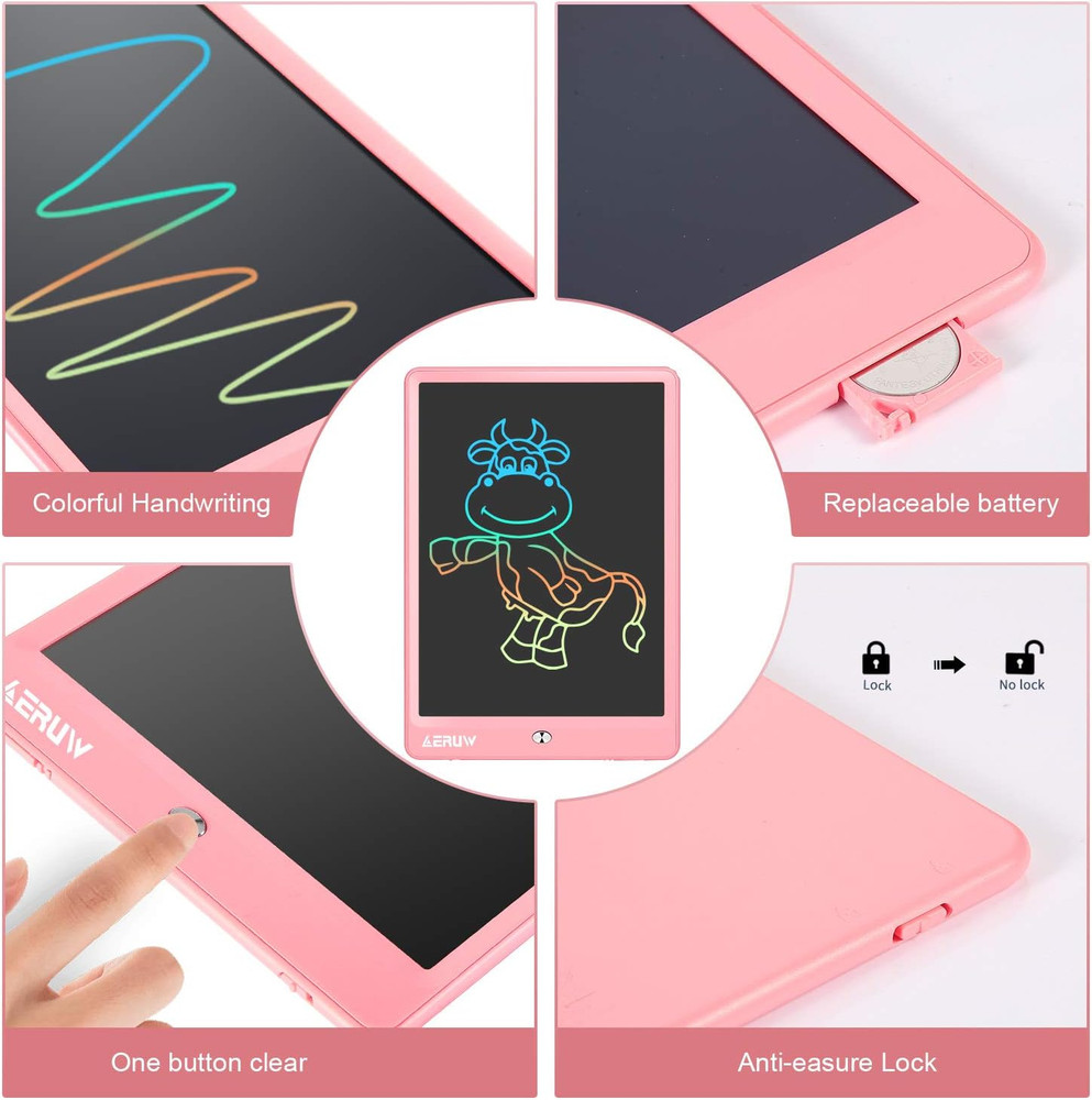 LCD Writing Tablet Colorful 10 Inch Electronic Graphics Doodle Board Ewriter Dra