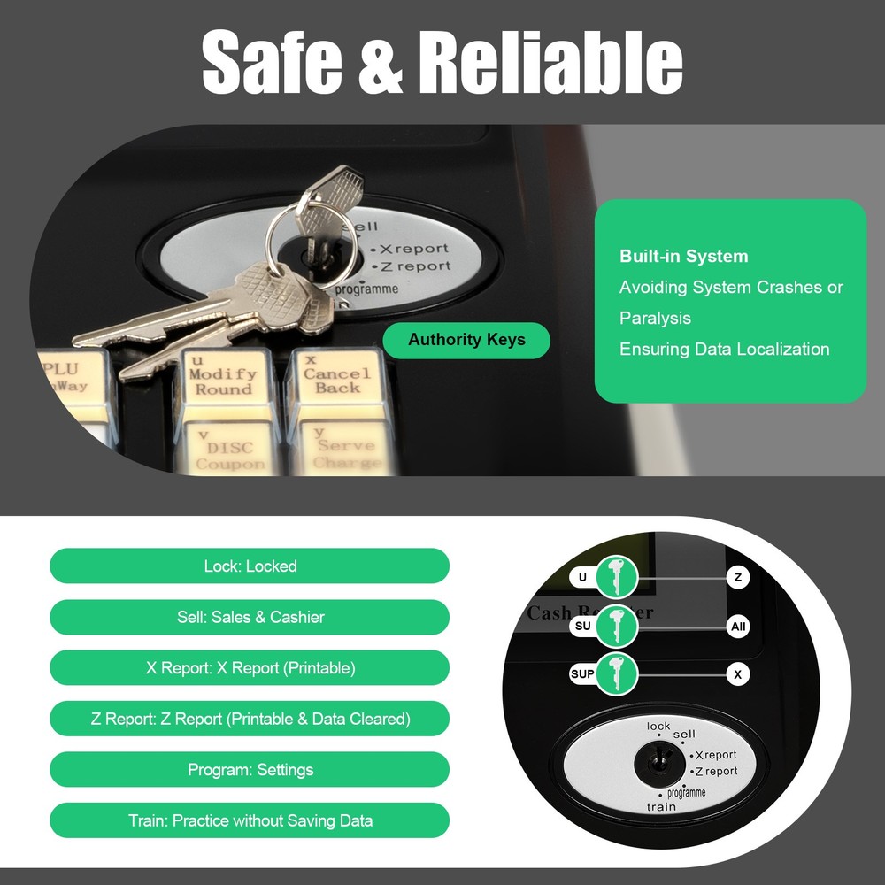 48 Keys Fully System Electronic Cash Register / POS System Management
