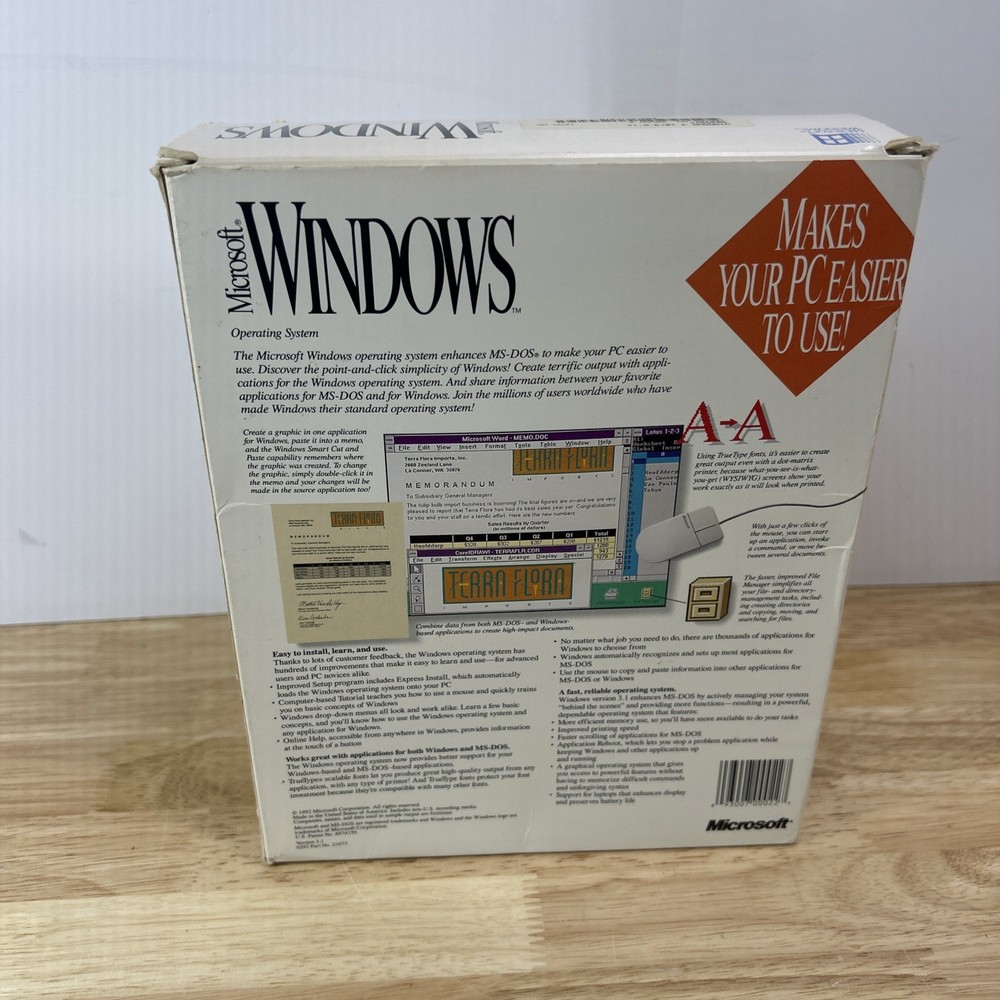 Microsoft Windows 3.1 Operating System Vintage PC Software Complete 6 Disk Set
