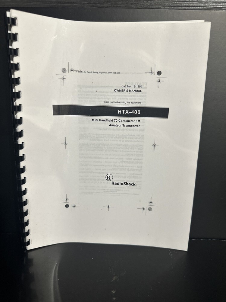 RADIO SHACK HTX-400-INSTRUCTION OPERATING MANUAL