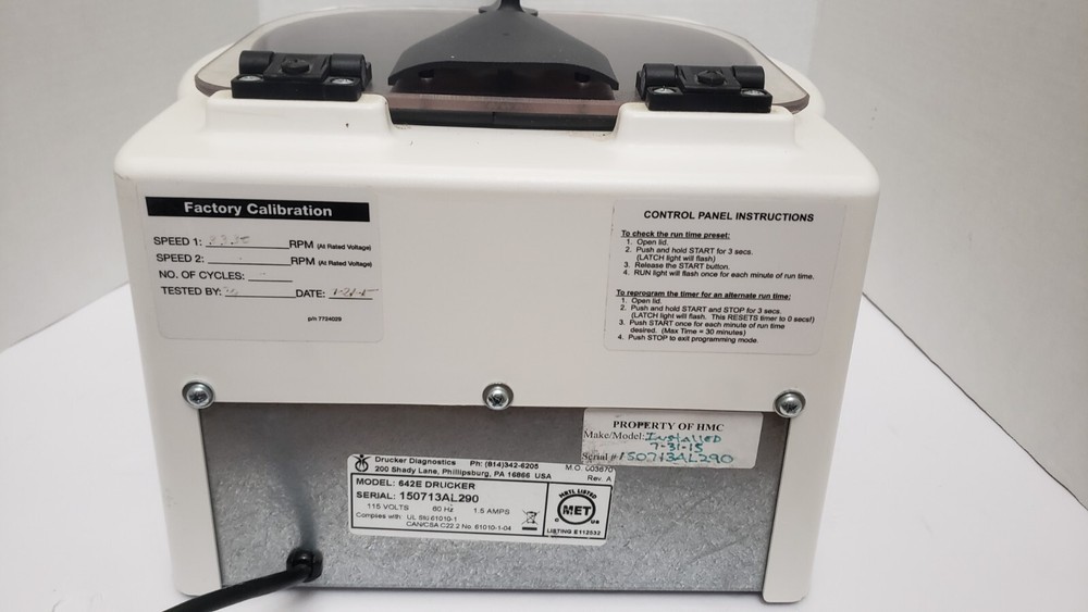 Horizon 642E 6 Flex Centrifuge Drucker Diagnostics