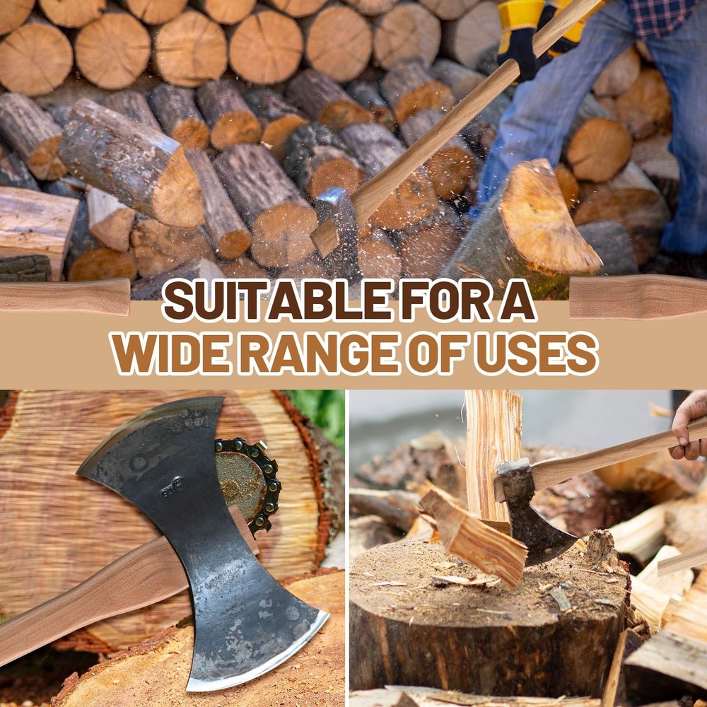 Double Bit Axe Handle 36" Replacement Set of 4 | Includes Wedges for Easy