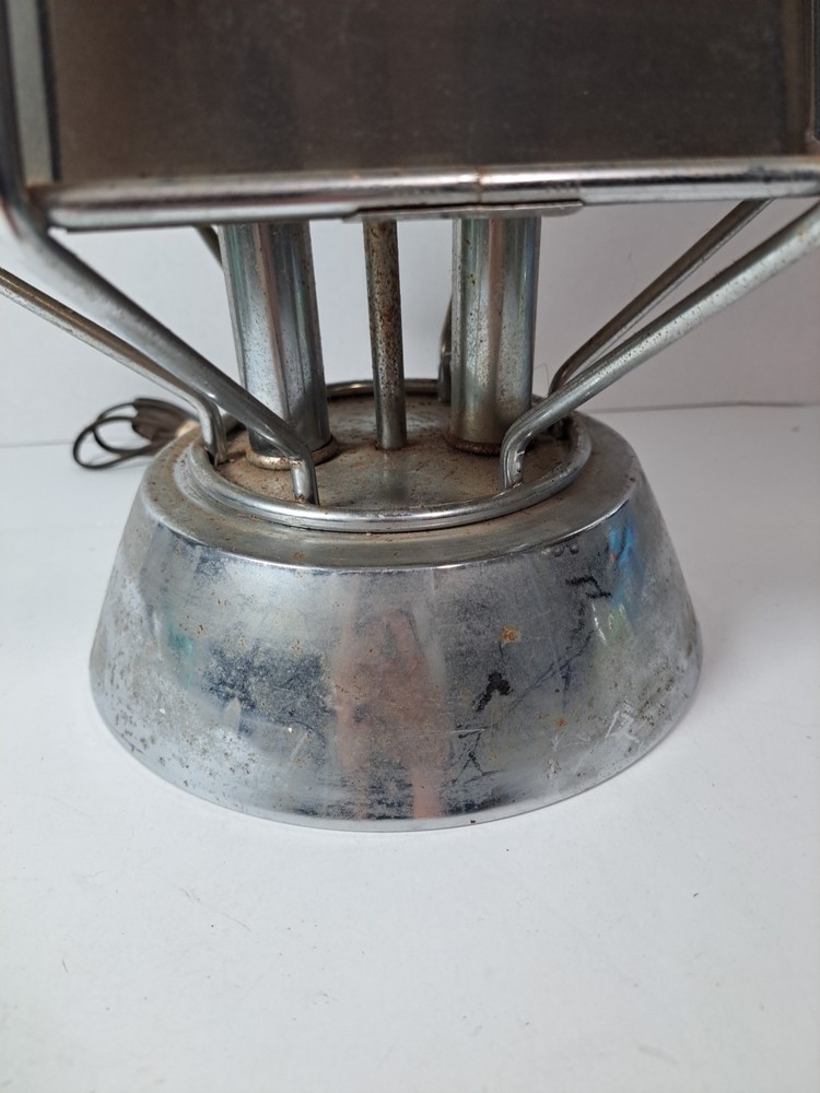 Vintage Caged Wire Lantern Shaped Table Lamp 23.5" Tall As Is