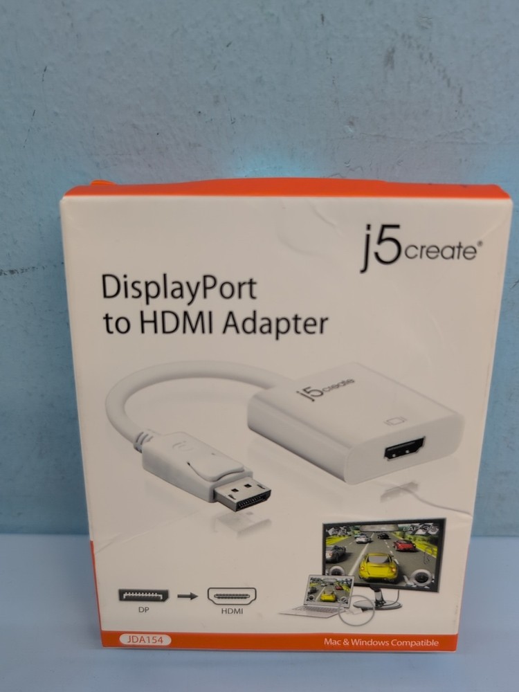 J5 Create Display Port to HDMI Adapter Cable White Jda154