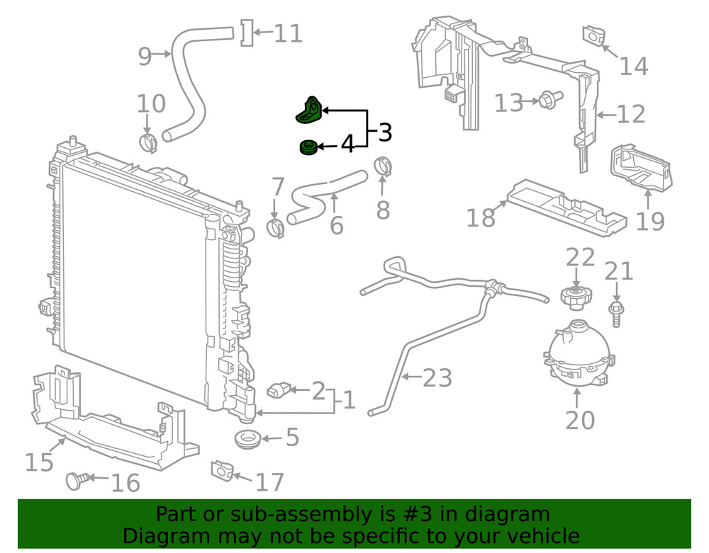 Genuine GM Passenger Side Radiator Upper Bracket 84172434