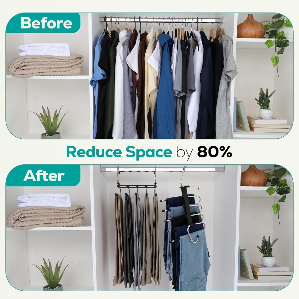 Utopia Home Pants Hangers Space Saving 2 Pack - of 2, Black