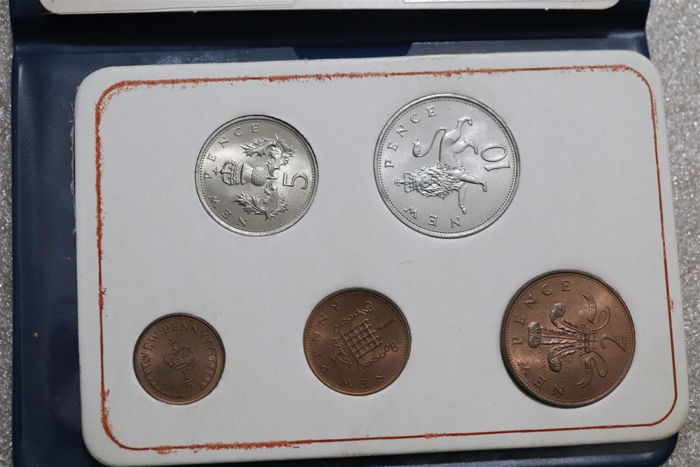 🧭 🇬🇧 UK GB FIRST DECIMAL SETS - 5 WALLETS B59 #37 BXQU