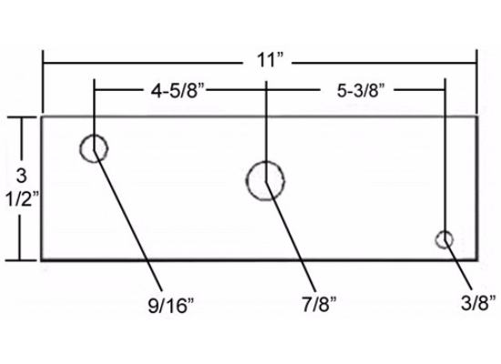 Equalizer for 2" Wide Slipper Springs 11" Long 7/8" Center Hole W/ Nuts & Bolts