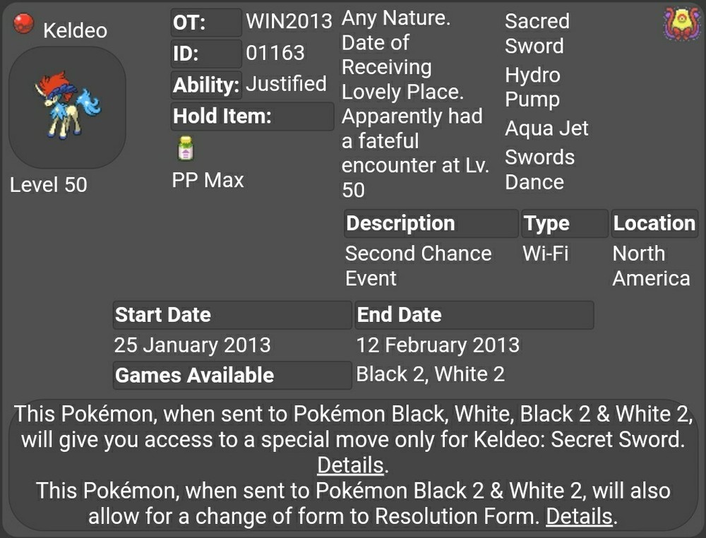 Event Keldeo For Pokémon Sword & Shield