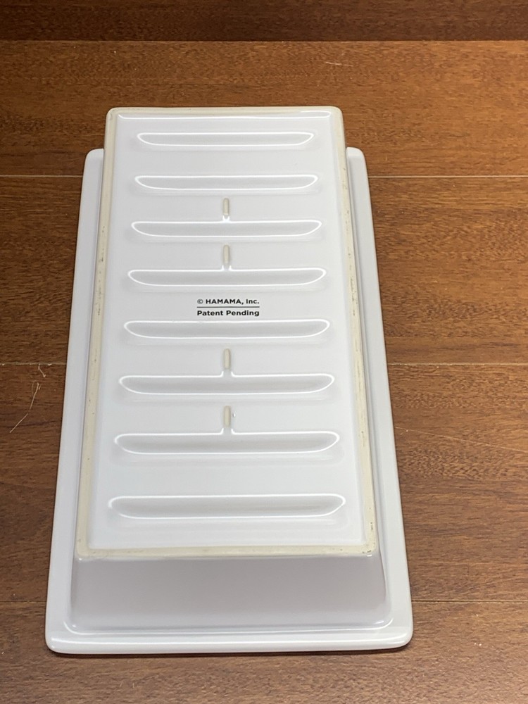 HAMAMA White Ceramic Single Microgreens Growing Tray 12.5” X 2” X 6.5”