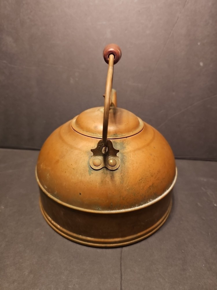Vintage Copper Tea Kettle Wood Handle