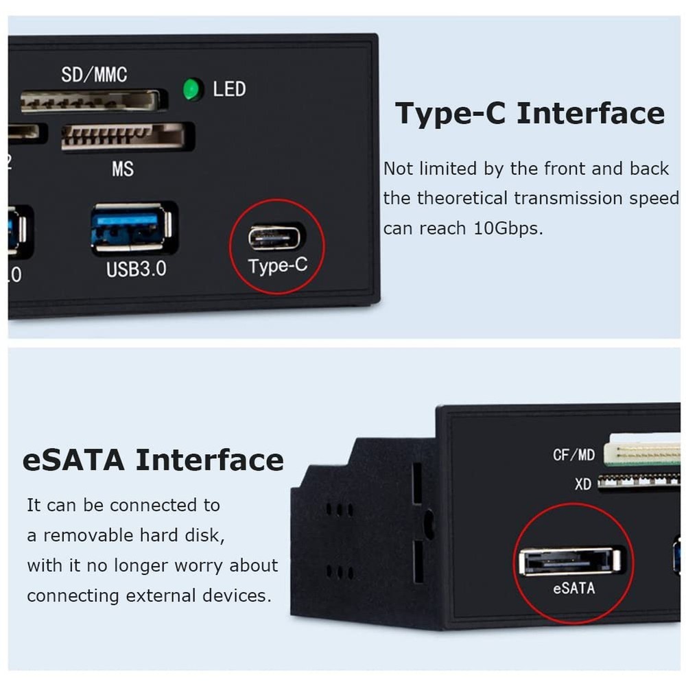 Internal Card Reader 5.25inches High Speed Front USB 3.0 Interface Multifunct...