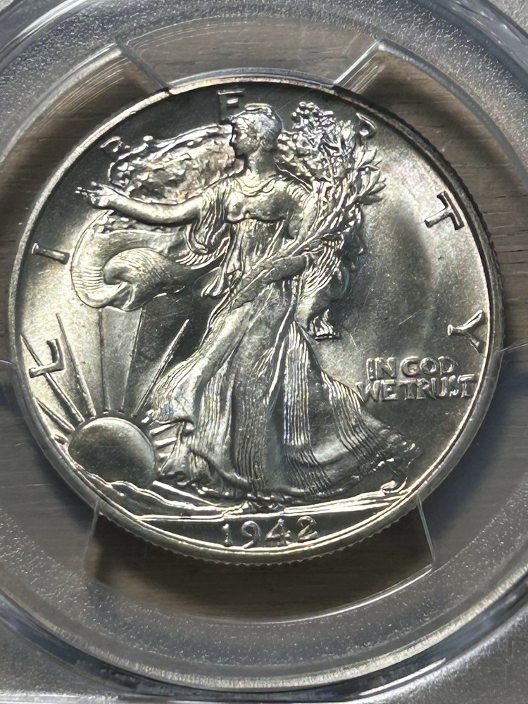 1942 D Walking Liberty Half Dollar PCGS Gold Shield MS 65