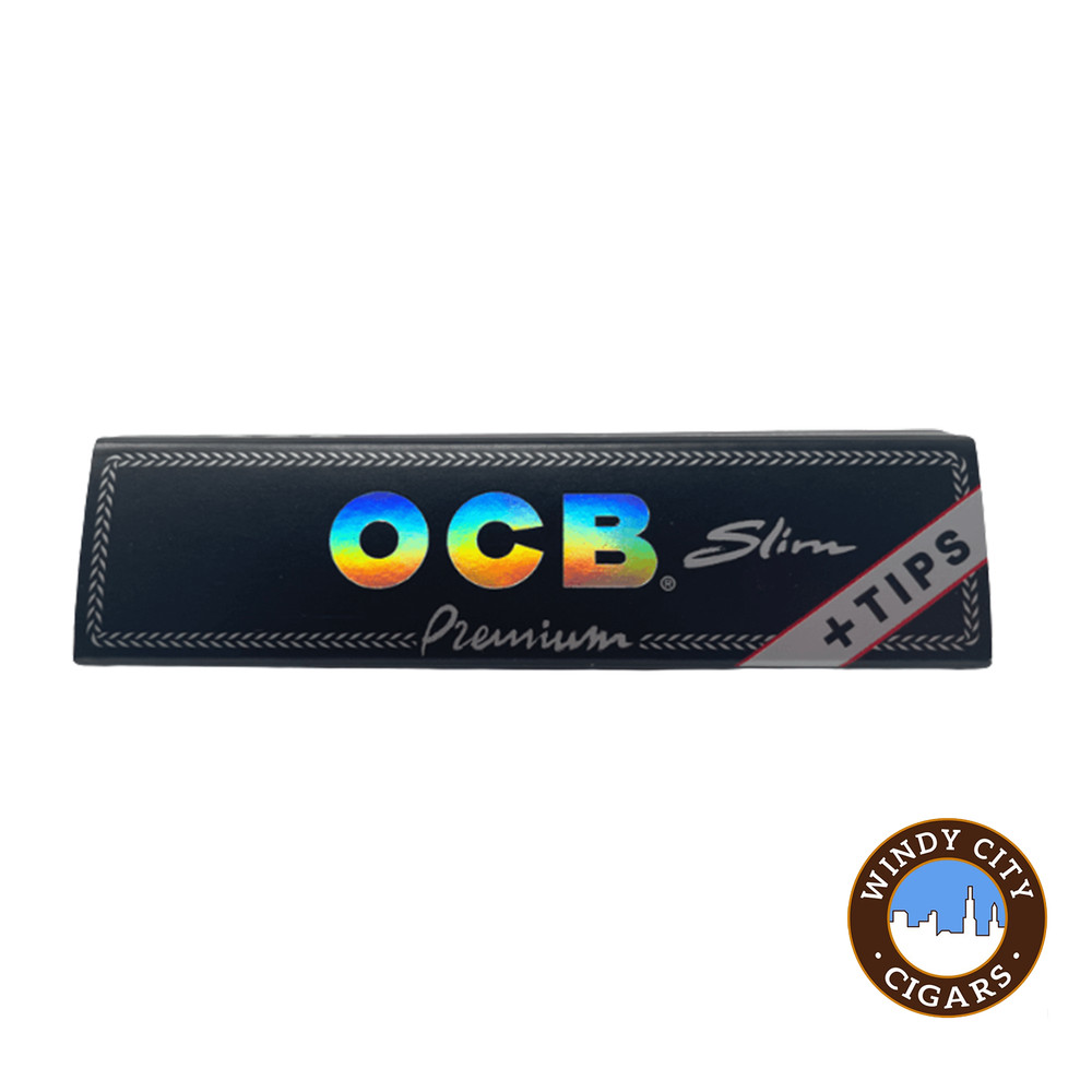OCB Premium Slim Rolling Papers + Tips - 10 Packs