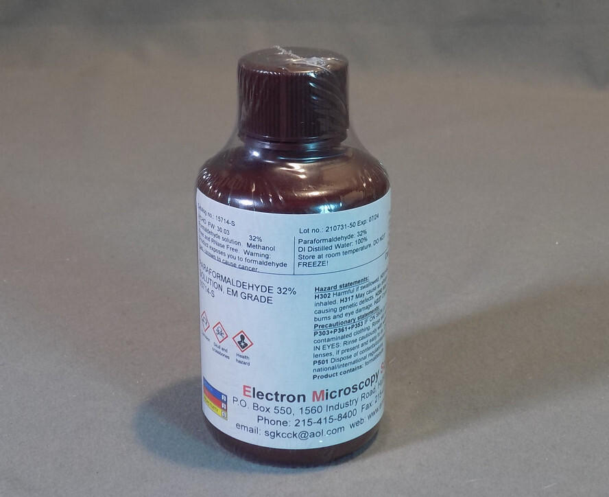 Paraformaldehyde EM-Grade 100ml 32% Solution Electron Microscopy Sci. 15714-S
