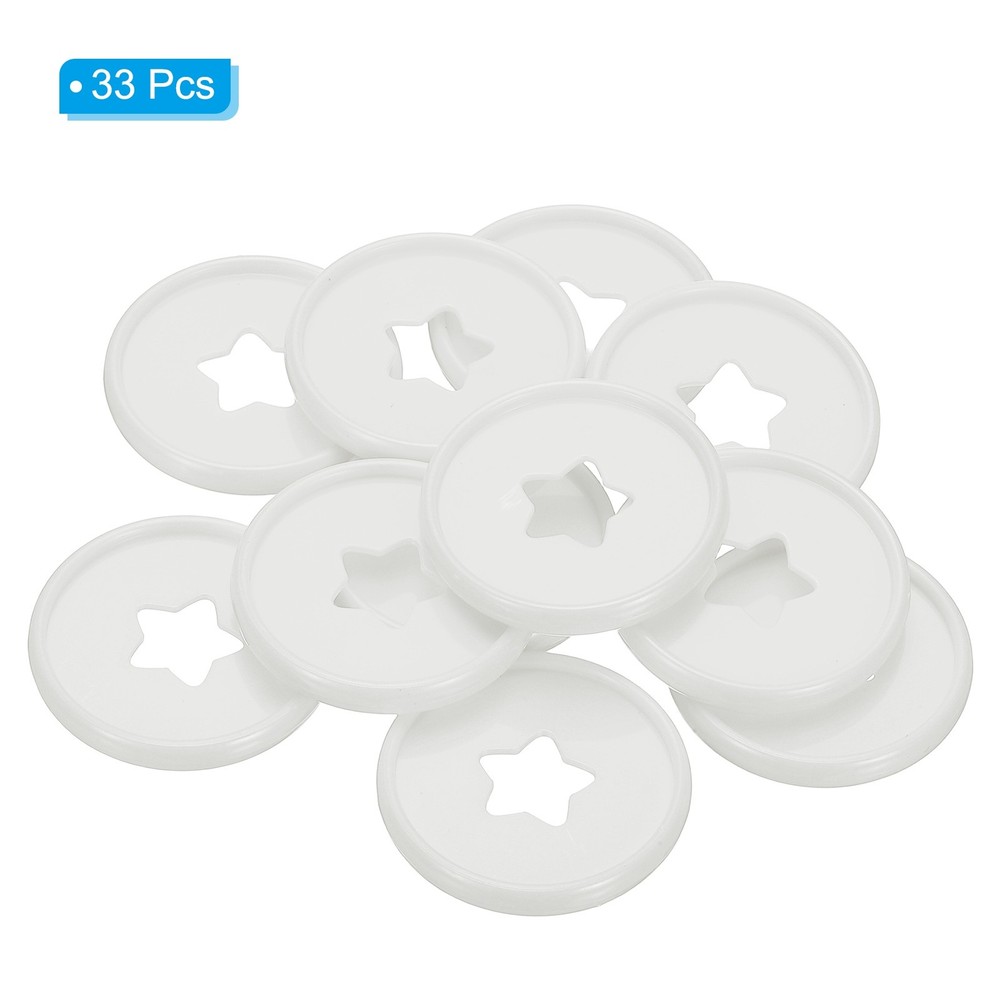 35mm Plastic Book Binding Discs, 33 Pack Expansion Discs Star, White