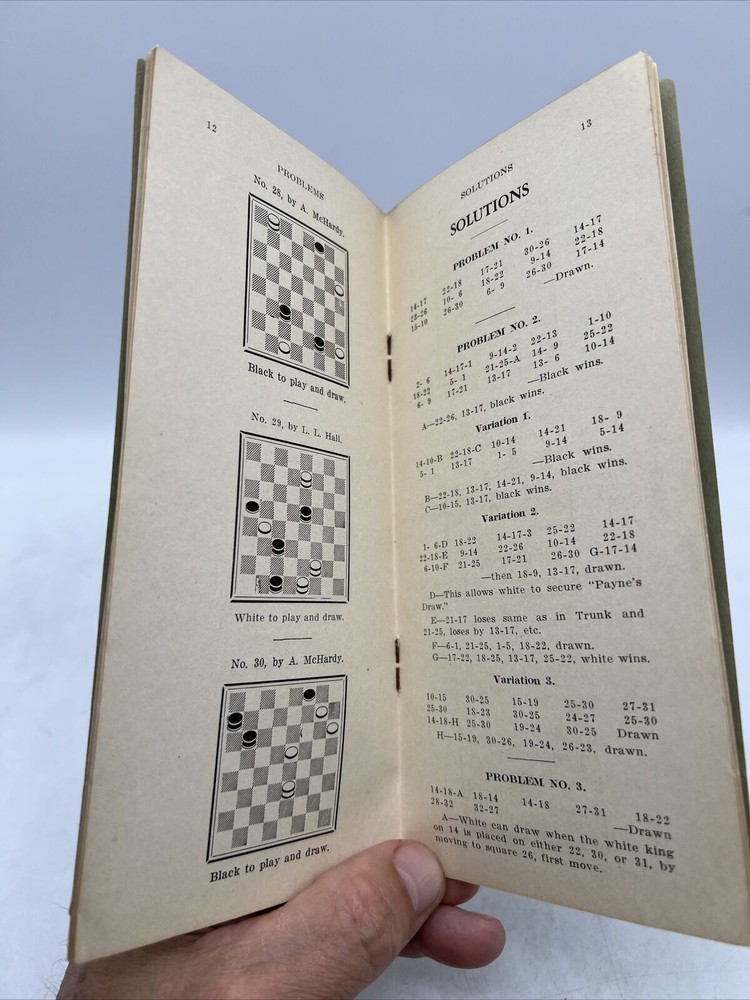 1928 CHECKERS APPENDIX TO MCHARDY'S RELATIVE POSITIONS Educational Guide Booklet