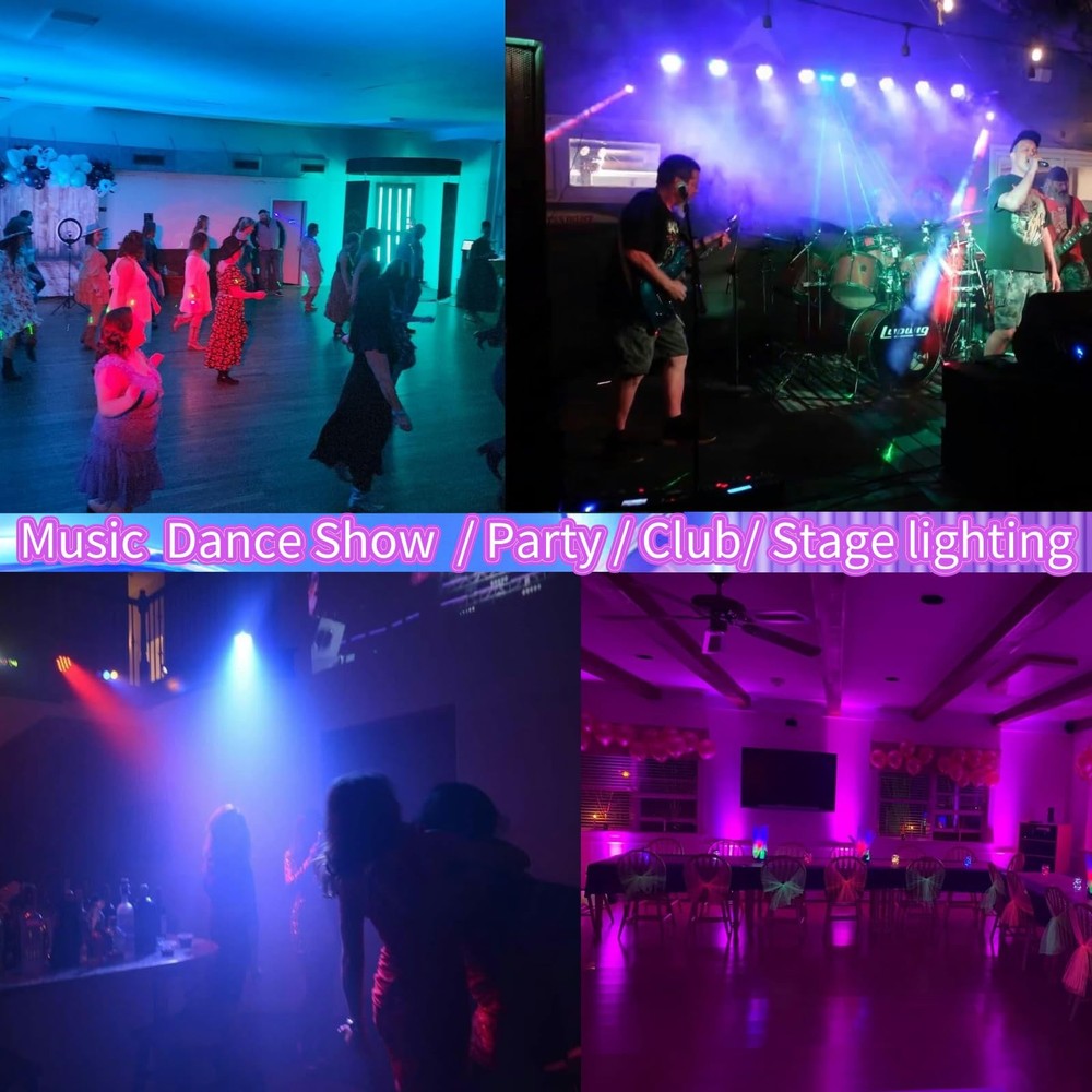 2-Pack 36 LED Stage DJ Par Lights w/ Remote & DMX - Party Lighting Effects